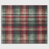 Christmas Red Green Kariert Geschenkpapier (Flach)