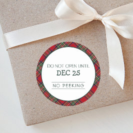 Christmas Red Green Kariert Stewart Tartan Runder Aufkleber