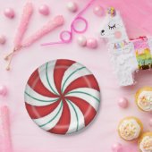Christmas Red Green Peppermint Candy Pappteller (Party)