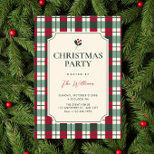 Christmas Red green plaid tartan pattern  Einladung