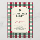 Christmas Red green plaid tartan pattern Einladung (Vorderseite)