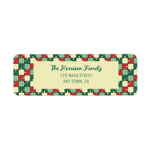 Christmas Red Green Puzzle Piece Geometric (Vorne)