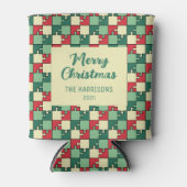 Christmas Red Green Puzzle Piece Geometric Dosenkühler (Vorderseite)