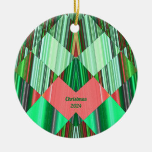 ~ CHRISTMAS Red Green Shades 2024 Keramik Ornament