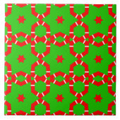 Christmas Red Green Stars Mosaik Fliese (Vorderseite)