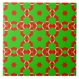 Christmas Red Green Stars Mosaik Fliese