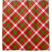 Christmas Red Green White Flannel Plaid Design  Duschvorhang (Vorderseite)