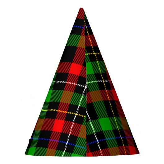 Christmas Red Green White Flannel Plaid Design  Partyhütchen (Rückseite)