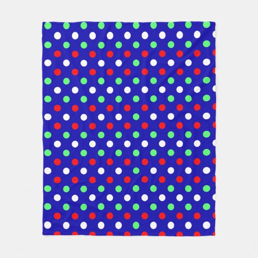 Christmas - Red, Green & White Polka Dots Pattern  Fleecedecke (Vorderseite)