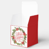 Christmas Red Green Wreath Holly Ivy Typografie Geschenkschachtel (Geöffnet)