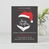 Christmas Red Hat Party Holiday Celebration Einladung (Stehend Vorderseite)