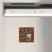 Christmas Red Holly Magnet (In Situ (Geschirrspüler))