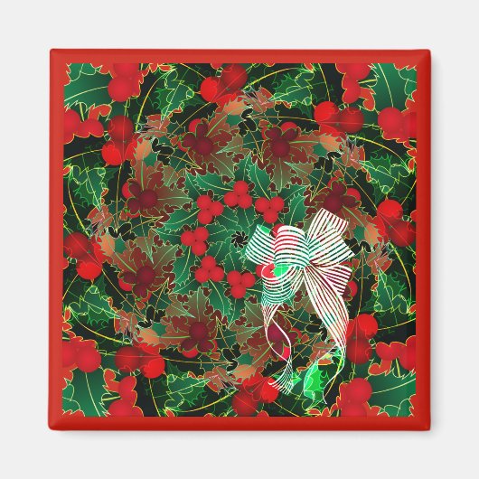 Christmas Red Holly Magnet (Vorne)