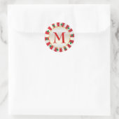 Christmas Red Holly Monogram Umschlag Aufkleber (Tasche)
