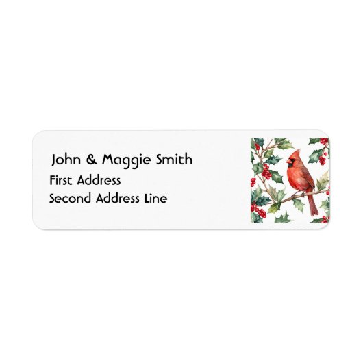 Christmas Red Kardinal Bird Holly Berry Art (Vorne)