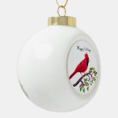 Christmas Red Kardinal Bird Keramik Kugel-Ornament (Links)