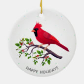 Christmas Red Kardinal Bird Keramik Ornament (Hinten)