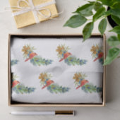 Christmas Red Kardinal Blue Berries Watercolor Seidenpapier (Geschenk)