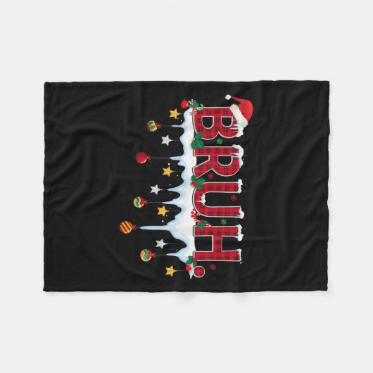 Christmas Red Kariert Bruh Funny Teens Boys Kids X Fleecedecke (Vorderseite (Horizontal))