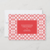 Christmas Red Kariert Chic Newlyweds Foto Wedding (Rückseite)