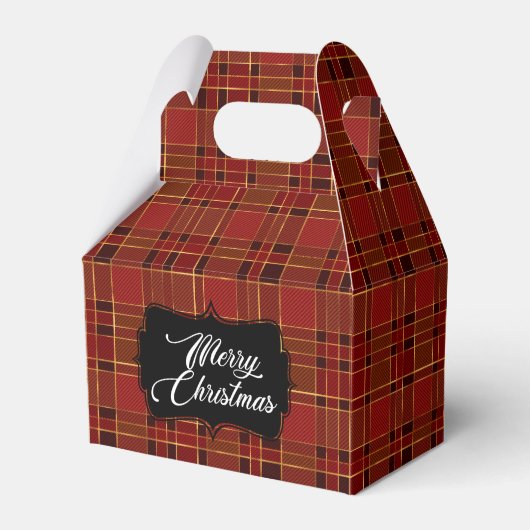 Christmas Red Kariert Favor Box Geschenkschachtel (Vorderseite)