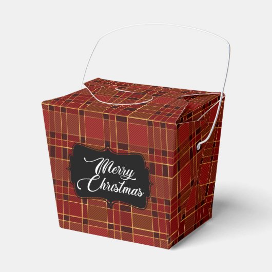 Christmas Red Kariert Favor Box Geschenkschachtel (Vorderseite)