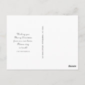 Christmas Red Kariert New Address Holiday Move Postkarte (Rückseite)