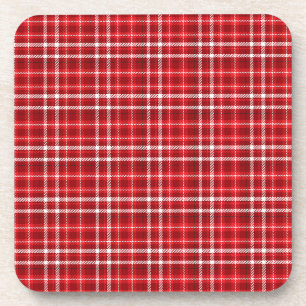 Christmas Red Kariert Pattern Design-62667 Getränkeuntersetzer