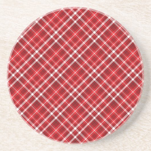 Christmas Red Kariert Pattern Design-62667 Getränkeuntersetzer (Vorne)