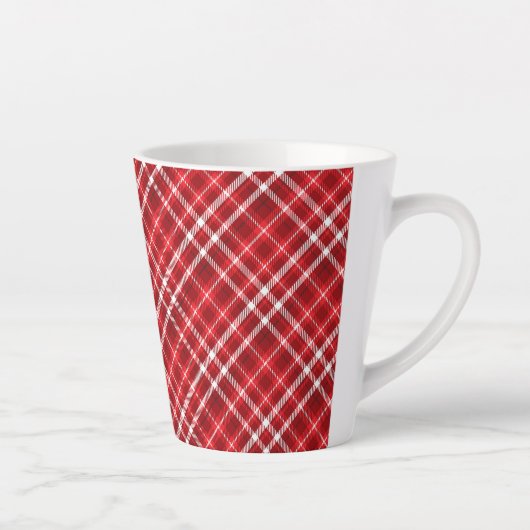 Christmas Red Kariert Pattern Design-62667 Milchtasse (Rechts)