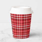 Christmas Red Kariert Pattern Design-62667 Pappbecher (Rechts)