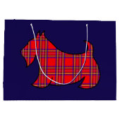 Christmas Red Kariert Scottish Terrier Gift Bag Große Geschenktüte (Rückseite)