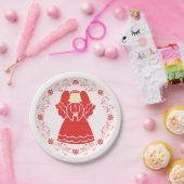 Christmas Red Lace Angel  Pappteller (Party)