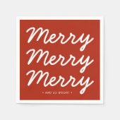 Christmas Red Merry Bright Serviette (Vorderseite)