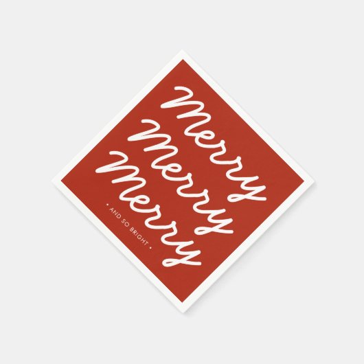 Christmas Red Merry Bright Serviette (Ecke)