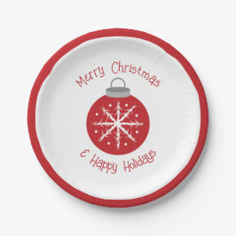 Christmas red ornament pappteller