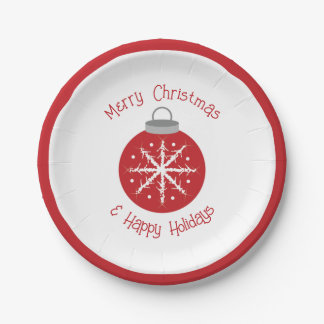 Christmas red ornament pappteller