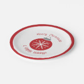Christmas red ornament pappteller (Schrägansicht)