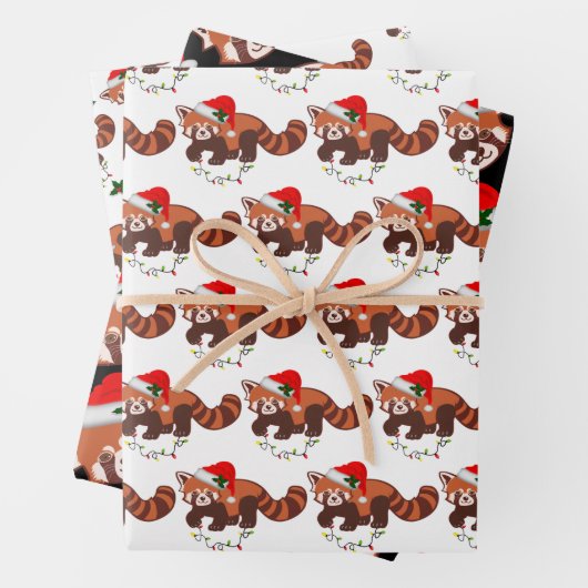 "Christmas Red Panda" Wrapping Paper Sheet Set Geschenkpapier Set (Beispiel)