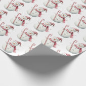 Christmas Red Peppermint Snowman Geschenkpapier (Ecke)