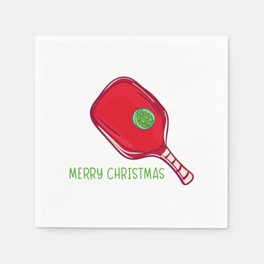 Christmas Red Pickleball Paddle Design Festive Serviette (Vorderseite)