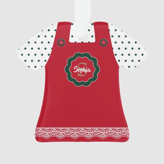 Christmas Red Pinaore Lace Trier Personalisiert Ornament (Vorderseite)