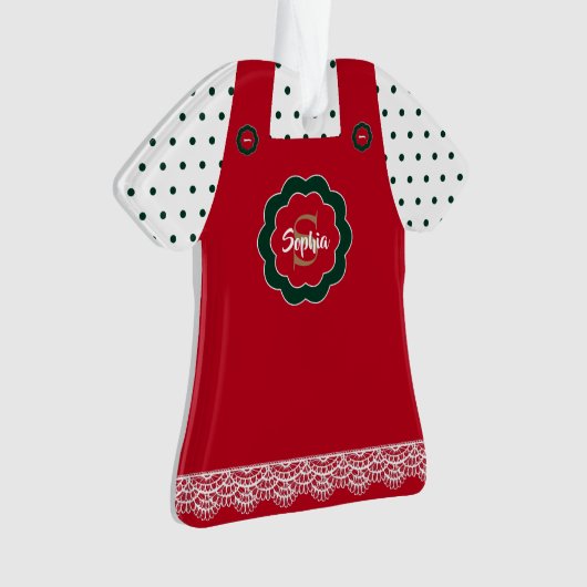 Christmas Red Pinaore Lace Trier Personalisiert Ornament (Vorderseite)
