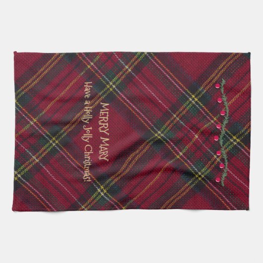 Christmas Red Plaid Geschirrtuch (Horizontal)