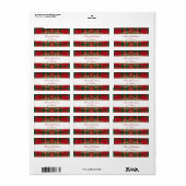 Christmas Red Plaid Holiday Return Address Label Adressaufkleber (Vorne)