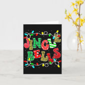 Christmas Red Plaid Jingle Bells Christmas Family Karte (Gelbe Blume)