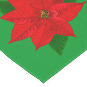 Christmas Red Poinsettia Blume auf Green Großer Tischläufer (Ecke)