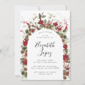 Christmas Red Poinsettia Brautparty Einladung (Vorderseite)