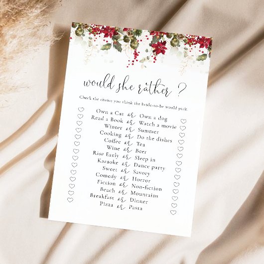 Christmas Red Poinsettia Brautparty Game