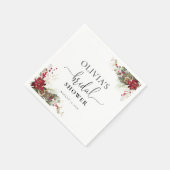 Christmas Red Poinsettia Brautparty Serviette (Ecke)